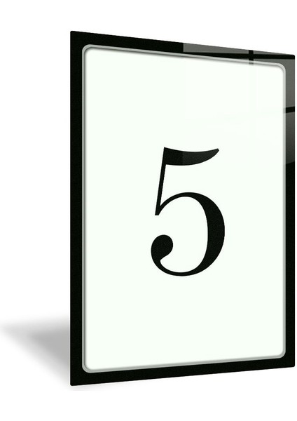 Şeffaf Cam Kapı Numarası, Siyah Yazı, 14.8X21 cm fiyatları