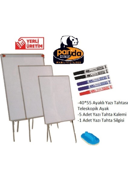 Teleskopik Ayaklı, 40X55 Cm, Beyaz Yazı Tahtası, Kolay Taşınabilir ve Şık Tasarım