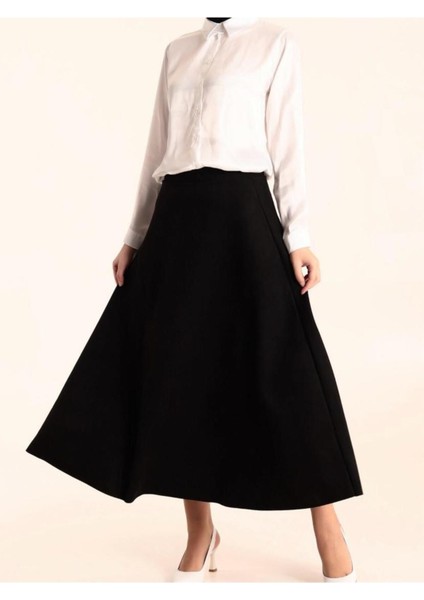 A Kesim Maxi Boy Süet Kloş Etek 0032