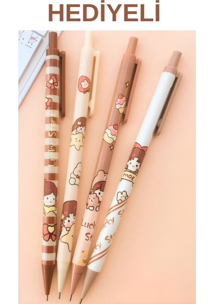 Lucky Stars Strawberry 4'lü 0.7 Uçlu Kalem Seti