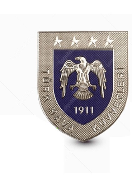 Türk Hava Kuvvetleri Mont Arması (4.5 x 5.5 cm) 3d Plastik, Yeni Model Tip Cırtlı, Standart Ölçü,