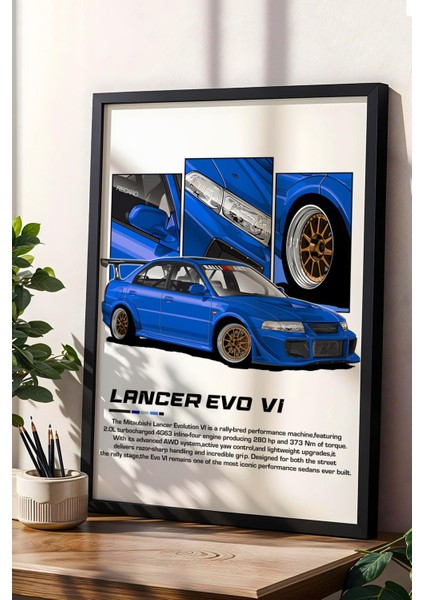 Lancer Evo Vı Çerçeveli Tablo - Mitsubishi Car Poster