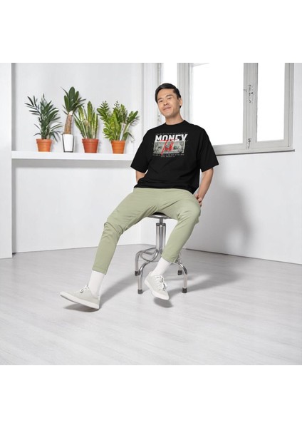 Erkek Siyah Oversize Money Baskılı Tişört indirimleri
