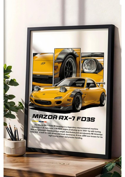 Mazda Rx-7 FD3S Çerçeveli Tablo - Mazda Car Poster