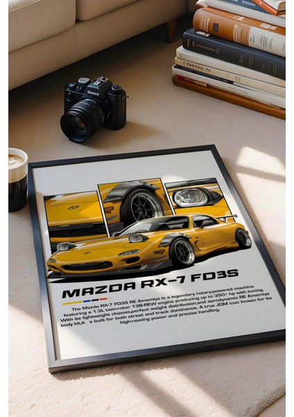 Mazda Rx-7 FD3S Çerçeveli Tablo - Mazda Car Poster fiyatları