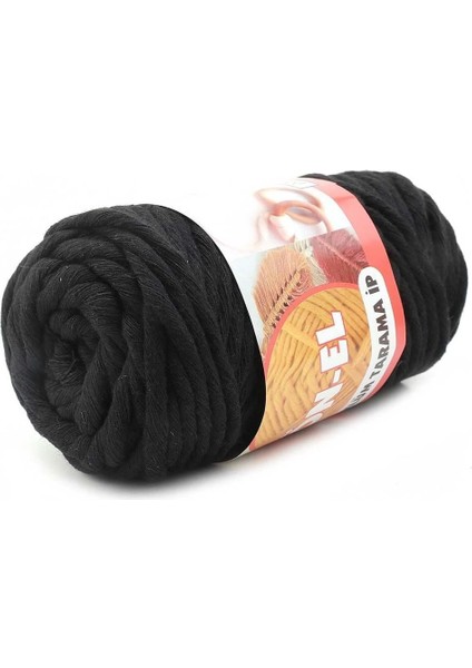 Pamuk Makrome 4 mm Ip Siyah