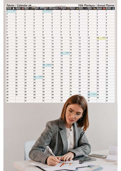 Manyetik ve Tekrar Kullanılabilir Yıllık Planlayıcı, Beyaz Renk fiyatları