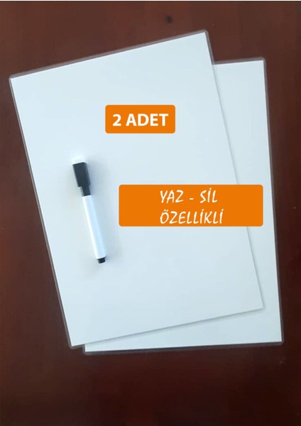 2'li Beyaz Silinebilir A4 Yazı Tahtası, Masaüstü, Pratik Not Alma