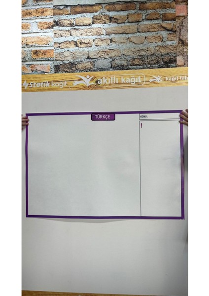 Yapışkanlı Türkçe Branş Tahtası 80X120 Cm, Beyaz, Iki Adet modelleri