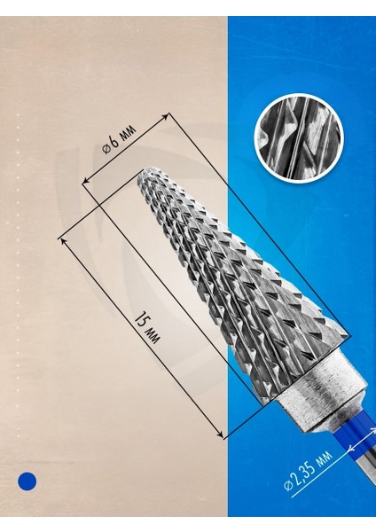 Çelik Manikür Törpü Ucu Mızrak Koni Mavi 31160 fiyatları