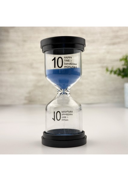 Renkli Dekoratif Kum Saati 10 Dakika, Cam Gövdeli Modern Kum Saati 10 Dk, Ofis, Ev ve Çocuk Odası Dekoru Için Modern Tasarım Kum Saati – Zaman Ölçer Masa Saati