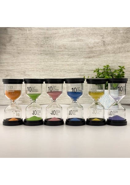 Renkli Dekoratif Kum Saati 10 Dakika, Cam Gövdeli Modern Kum Saati 10 Dk, Ofis, Ev ve Çocuk Odası Dekoru Için Modern Tasarım Kum Saati – Zaman Ölçer Masa Saati fiyatları