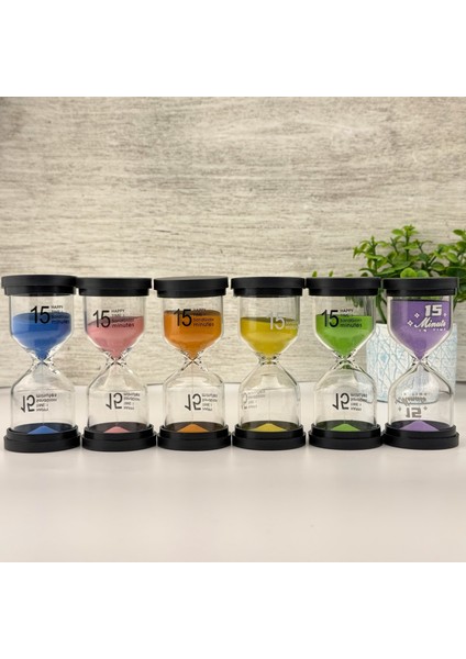 Renkli Dekoratif Kum Saati 15 Dakika, Cam Gövdeli Modern Kum Saati 15 Dk, Ofis, Ev ve Çocuk Odası Dekoru Için Modern Tasarım Kum Saati – Zaman Ölçer Masa Saati fiyatları