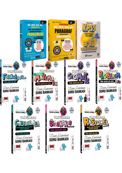 Ilyas Güneş Taktiklerle Serisi Konu Anlatımlı Soru Bankası Matematik Seti-Paragraf-Akıl Yürütme