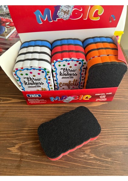 Mıknatıslı Yazı Tahtası Silgisi, Pratik ve Kullanışlı, Kırmızı Renkli (1 Adet)