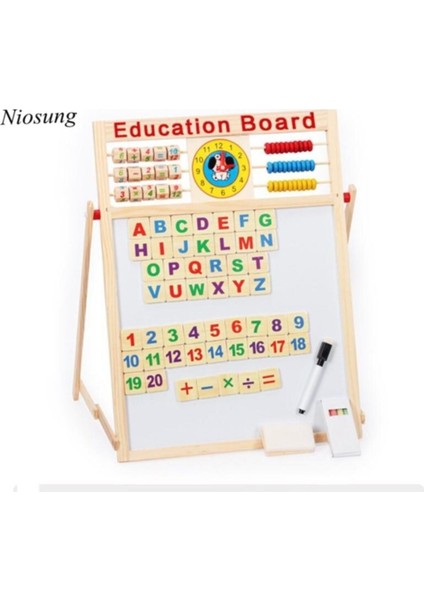 Ahşap Çocuk Manyetik Yazı Tahtası, Eğitici ve Renkli Matematik Öğrenme Aracı