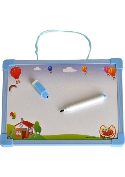 Mavi Yazı Tahtası 18X23 Cm, Silgi ve Kalem ile Set