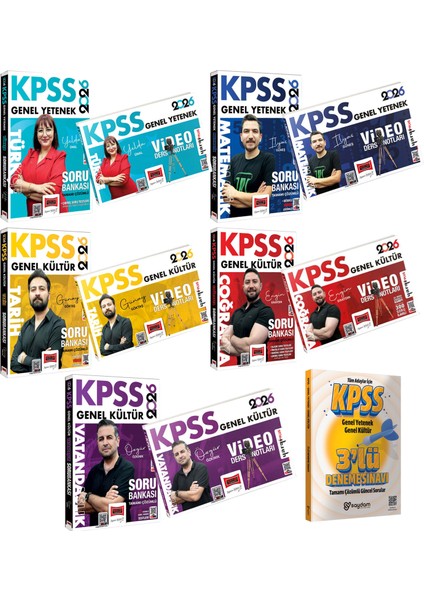 2026 Kpss Tüm Dersler Video Ders Notları-Tüm Dersler Çözümlü Soru Bankası-Çözümlü 3 Deneme Hediye