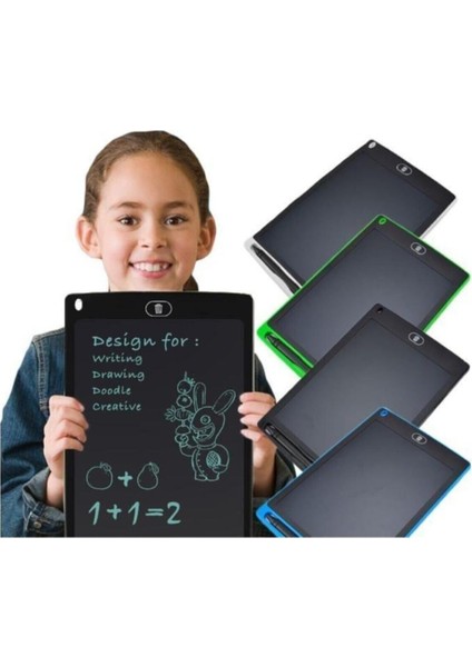 8.5" LCD Dijital Çizim ve Yazı Tahtası, Kalemli Eğitim Tableti Siyah
