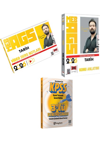 2026 Meb-Ags Tarih Konu Anlatımı-Video Ders Notları(Günay Göktaş)-Çözümlü 3 Deneme Hediye
