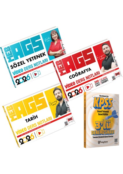 2026 Meb-Ags Sözel Yetenek-Tarih-Coğrafya Video Ders Notları-Çözümlü 3 Deneme Hediye