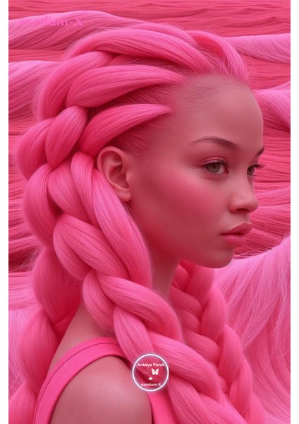 Afrika Örgüsü & Rasta İçin Sentetik Saç Pink