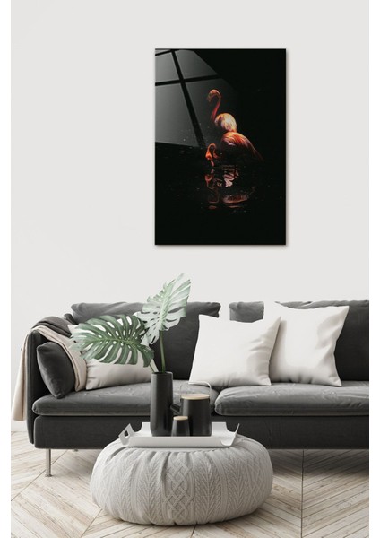 Şeffaf Cam Tablo, Flamingo Desenli, 40X60CM, Zarif ve Renkli Dekorasyon Parçası fiyatları