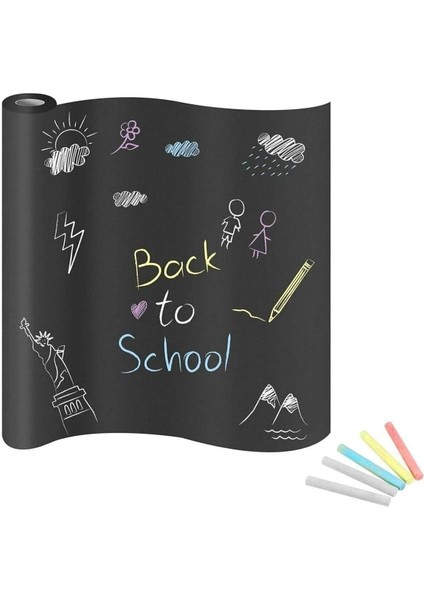 30X200 Kesilebilir Yapışkanlı Siyah Tahta, Tebeşir Hediyeli, Duvar ve Mutfak Için fırsatları