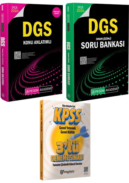 2026 Dgs Konu Anlatımı-Video Ders Hediyeli-Tamamı Çözümlü Soru Bankası-Çözümlü 3 Deneme Hediye