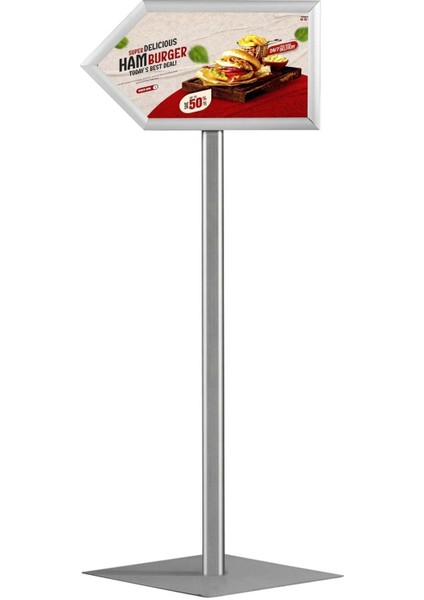 Yön Tek Taraflı Alüminyum Bilgilendirme Panosu A4 21X30 Gri