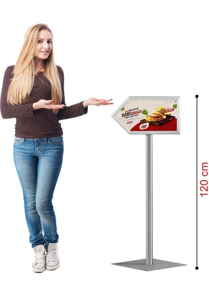 Yön Tek Taraflı Alüminyum Bilgilendirme Panosu A4 21X30 Gri fiyatları