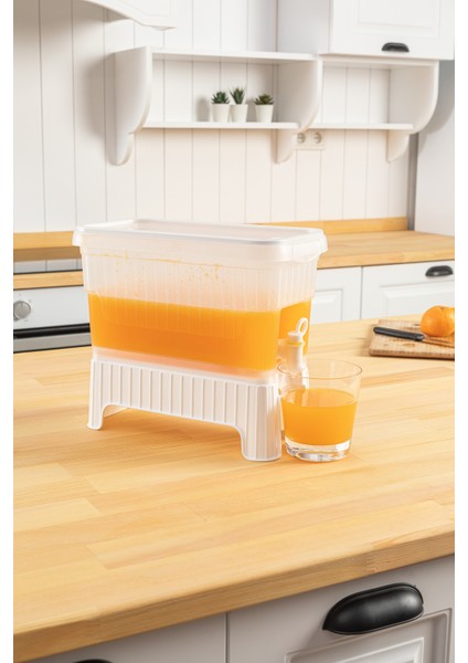 4 Litre Dolap Içi , Ayaklı Su Limonata Meşrubat Sebili- Beyaz