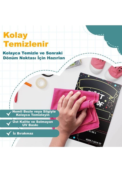 Çift Taraflı Kuru Yazı Tahtası, 25X35CM, Siyah, Okul Günleri Için Renkli Çözüm modelleri