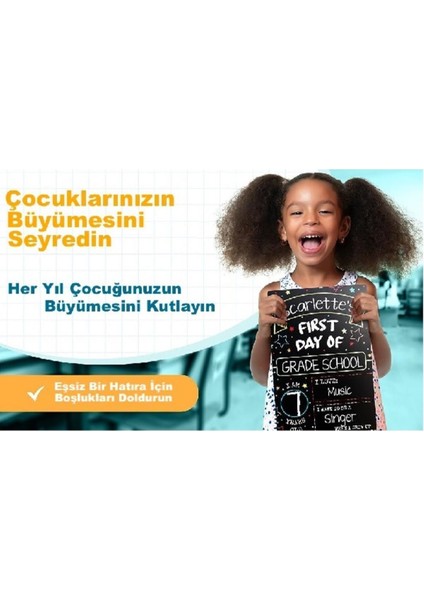 Çift Taraflı Kuru Yazı Tahtası, 25X35CM, Siyah, Okul Günleri Için Renkli Çözüm