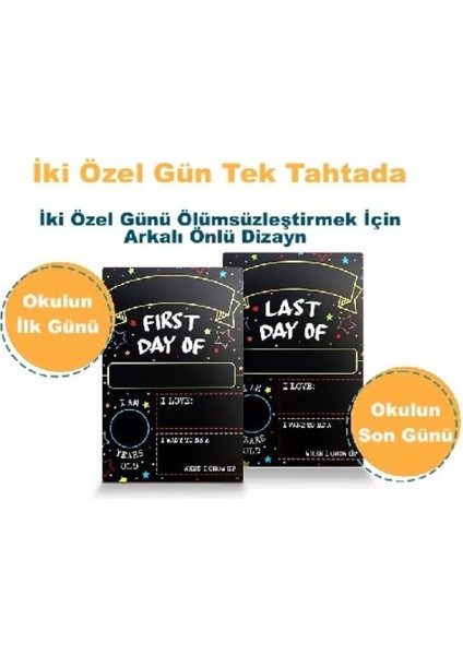 Çift Taraflı Kuru Yazı Tahtası, 25X35CM, Siyah, Okul Günleri Için Renkli Çözüm