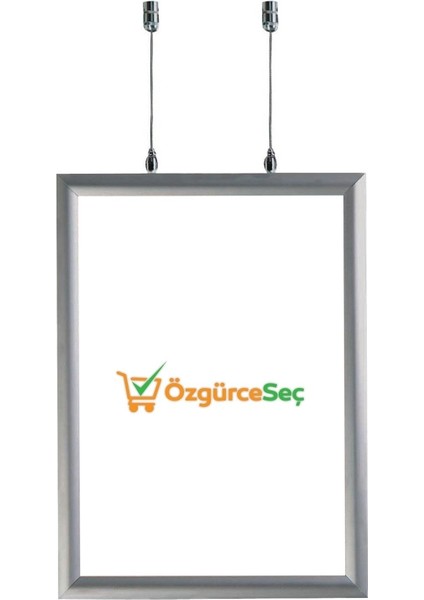 Çift Taraflı Tavan Askılı Poster Çerçevesi 50X70 Gri