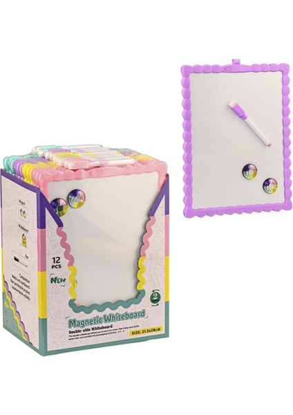Çift Taraflı Manyetik Yazı Tahtası 21,5X28 Cm, Renkli, Pratik ve Kullanışlı