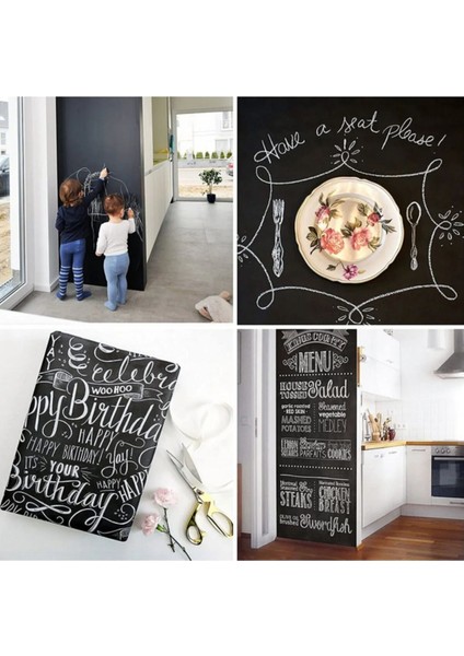 Kendinden Yapışkanlı Siyah Kara Tahta Sticker 60X200 cm