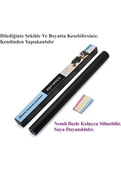 Kendinden Yapışkanlı Siyah Kara Tahta Sticker 60X200 cm