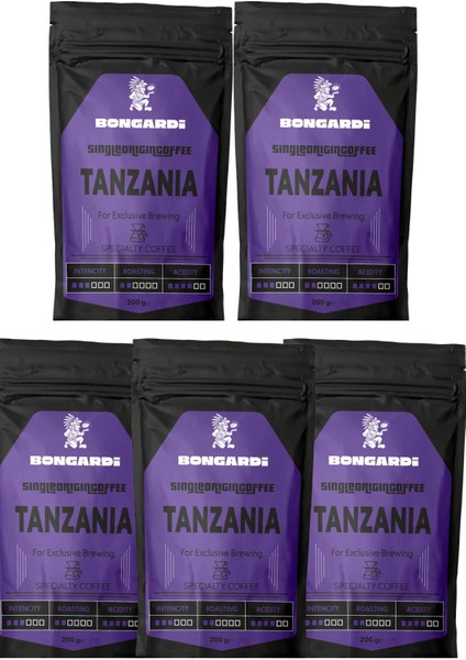 Tanzanya Yöresel Single Orjin Nitelikli Kahve 5X200G (Çekirdek Veya Öğütülmüş Seçilebilir)