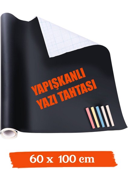 Renkli Silinebilir Çocuk Yazı Tahtası 60X200CM, Tebeşir ve Sunum Hediyesi