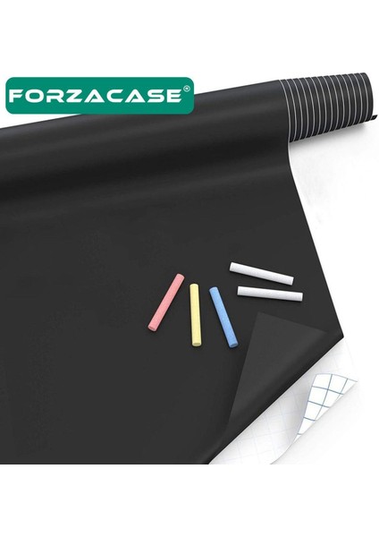 Yazılabilir Kara Tahta Folyo Seti, Pvc Duvar Sticker, 5 Tebeşir, FC091