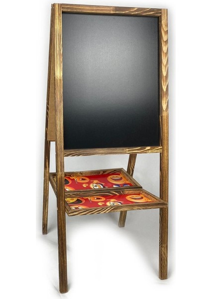 Emoji Baskılı Çift Taraflı Ahşap Yazı Tahtası 100X42 Siyah fiyatları