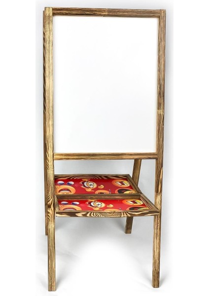 Emoji Baskılı Çift Taraflı Ahşap Yazı Tahtası 100X42 Siyah modelleri