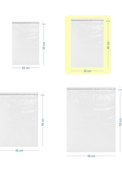 30X40+5CM Lüx Mat Beyaz Cepsiz Kargo Poşeti fiyatları