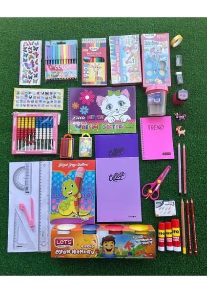 Kız 1. Sınıf Okul Ihtiyaçları Kırtasiye Seti, Şık ve Kullanışlı Tasarım