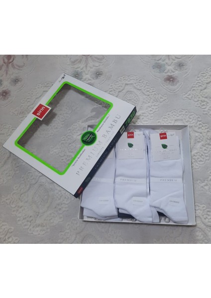 Şirin Premium Bambu Kutulu 12'li Erkek Dikişsiz Uzun Çorap