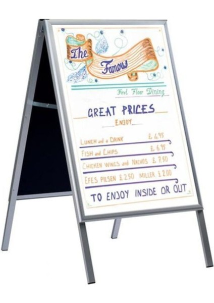 70X100CM Alüminyum Çift Taraflı Kaldırım Reklam Panosu