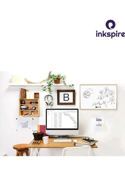 30X45 cm Doğal Ahşap Çerçeveli Silinebilir Beyaz Yazı Tahtası