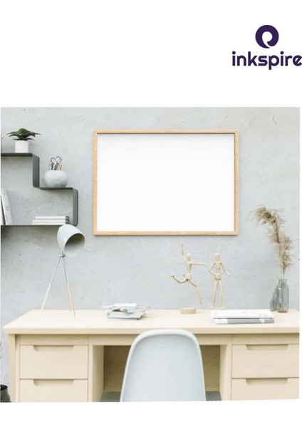 30X45 cm Doğal Ahşap Çerçeveli Silinebilir Beyaz Yazı Tahtası